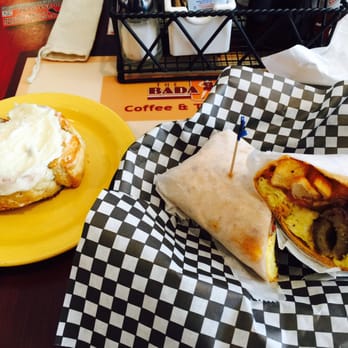 The Bada Bean - Alan's Wrap with a cinnamon roll! - Breakfast & Brunch Near Me - Tallahassee, Florida The Bada Bean - Alan's Wrap with a cinnamon roll! - Breakfast & Brunch Near Me - Tallahassee, Florida
