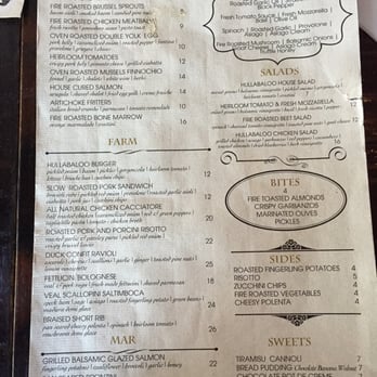 Hullabaloo - Dinner Menu - Gastropubs Near Me - West Palm Beach, Florida