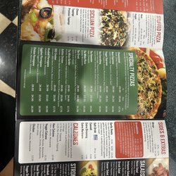 The Original NY Pizza - Back of Menu
