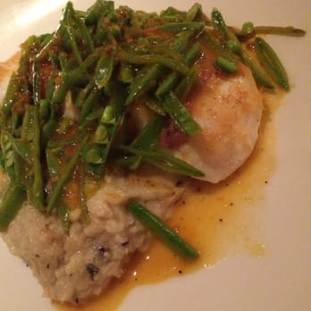 Passionfish - Halibut on top of something...under beans - Seafood Near Me - Pacific Grove, California
