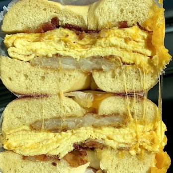 Utopia Bagels - BEC + hashbrown on a sourdough bagel - Bakeries Near Me - Whitestone, New York Utopia Bagels - BEC + hashbrown on a sourdough bagel - Bakeries Near Me - Whitestone, New York