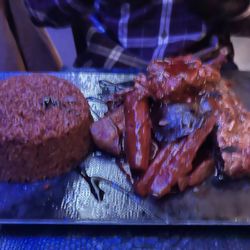 Restaurant Le Palmarin - Lamb dimbi and fish & red jollof