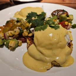Sweet Corn Cake Eggs Benedict