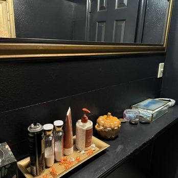 Mim's Bar & Grill - Bathroom with cool lotions and hair ties and spray - Dive Bars Near Me - Corinne, Utah Mim's Bar & Grill - Bathroom with cool lotions and hair ties and spray - Dive Bars Near Me - Corinne, Utah