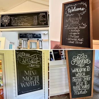 Waioli Kitchen and Bake Shop - Signage and Breakfast menu board - Breakfast & Brunch Near Me - Honolulu, Hawaii Waioli Kitchen and Bake Shop - Signage and Breakfast menu board - Breakfast & Brunch Near Me - Honolulu, Hawaii