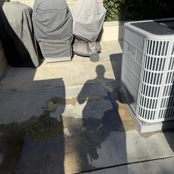Freedom AC and Heating - They didn't disclosed that Condensation from the heat pump while it is in heat mode would make our small patio unusable do to the mess. - Heating & Air Conditioning/HVAC Near Me - Anaheim, California