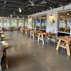 Tejun The Texas Cajun- Robinson - Inside seating overlook the patio not the main dining room.