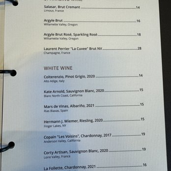 Loch Bar - Wine menu - Seafood Near Me - Baltimore, Maryland