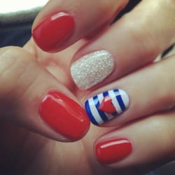 JT Spa Nails - Valentine all in. The heart is there, somewhere. O-P-I big apple red gelcolor take you in the mood for love