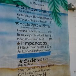 Little Havana Express Food Truck - The menu.