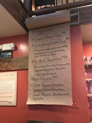 Menu photo 5 Stemwinder Ludlow, VT