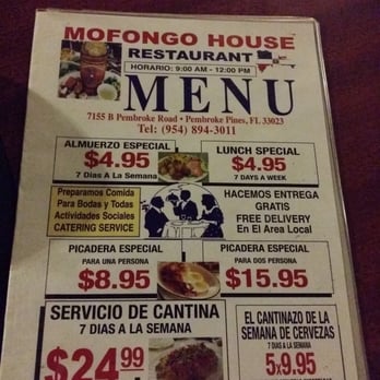 Mofongo House Restaurant - Menu - Dominican Near Me - Pembroke Pines, Florida Mofongo House Restaurant - Menu - Dominican Near Me - Pembroke Pines, Florida