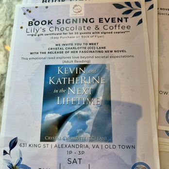 Lily’s Chocolate & Coffee - Event Alert!! Book Signing Coming up 7/20/24 - Coffee & Tea Near Me - Alexandria, Virginia Lily’s Chocolate & Coffee - Event Alert!! Book Signing Coming up 7/20/24 - Coffee & Tea Near Me - Alexandria, Virginia