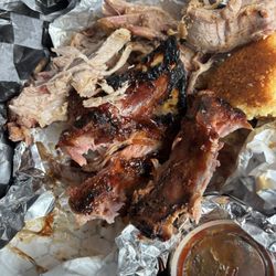 Firewater BBQ - BBQ ribs, pulled pork, Beef Brisket, corn bread