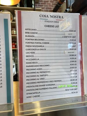 Menu photo 5 Cosa Nostra Clermont, FL