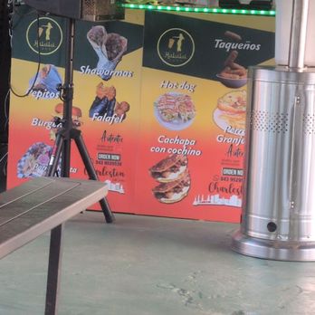 Habibi Food - Ordering food to go. The menu on the side - Food Court Near Me - North Charleston, South Carolina