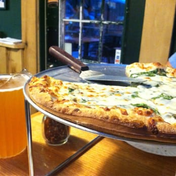 Shorty's Pizza Shack - 14" Spinach and Garlic pizza. Half pitcher of Shock Top beer. - Pizza Near Me - Waco, Texas