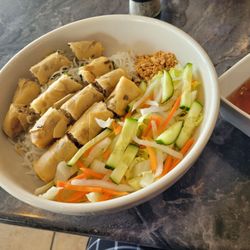 Pho N’ Rolls - Vermicelli with egg rolls. Yum!!