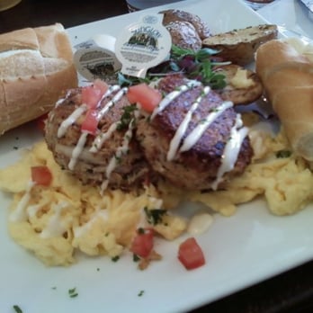 Starling Diner - Blue Crab Cakes Scramble - A MUST! - New American Near Me - Long Beach, California