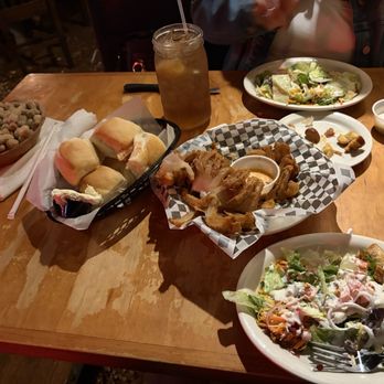 Binion's Roadhouse - Free bread Side salad came before meal Blooming Onion appetizer - Steakhouses Near Me - Hendersonville, North Carolina Binion's Roadhouse - Free bread Side salad came before meal Blooming Onion appetizer - Steakhouses Near Me - Hendersonville, North Carolina