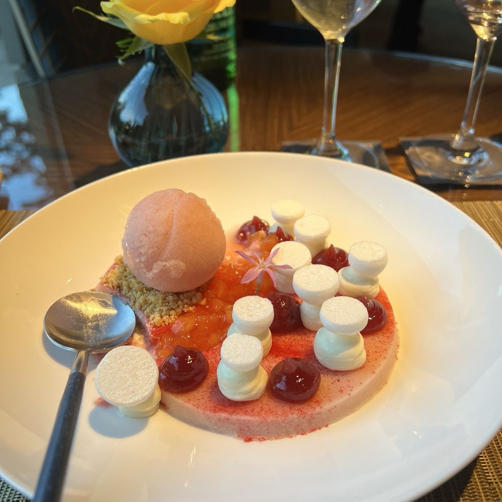 The Umstead Hotel - The Peach dessert- the star of the evening. - Hotels Near Me - Cary, North Carolina