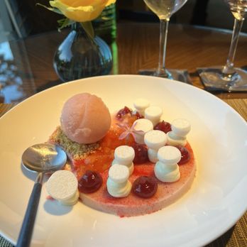 The Umstead Hotel - The Peach dessert- the star of the evening. - Hotels Near Me - Cary, North Carolina