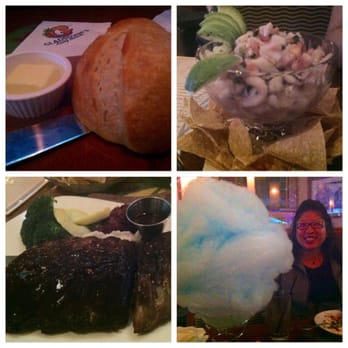 Gladstone's - Bread, ceviche, ribs, and a happy birthday girl. - Seafood Near Me - Long Beach, California Gladstone's - Bread, ceviche, ribs, and a happy birthday girl. - Seafood Near Me - Long Beach, California