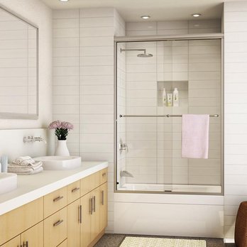 NB Glass - Semi-frameless shower door with a tub - Glass & Mirrors Near Me - New Braunfels, Texas NB Glass - Semi-frameless shower door with a tub - Glass & Mirrors Near Me - New Braunfels, Texas