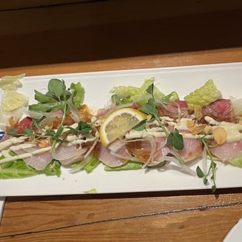 Guu with Garlic - yellowtail carpaccio - Japanese Near Me - Vancouver, British Columbia Guu with Garlic - yellowtail carpaccio - Japanese Near Me - Vancouver, British Columbia