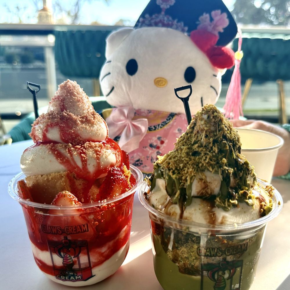 Claws and Cream - Hello kitty I won, Dubai chocolate and strawberry shortcake - Coffee & Tea Near Me - Garden Grove, California Claws and Cream - Hello kitty I won, Dubai chocolate and strawberry shortcake - Coffee & Tea Near Me - Garden Grove, California