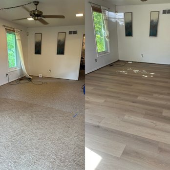 Floors Done Right - Before and after family room install - Flooring Near Me - Florissant, Missouri Floors Done Right - Before and after family room install - Flooring Near Me - Florissant, Missouri