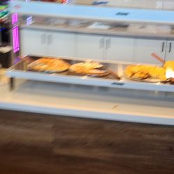 Hot bar with cheese sticks and dessert pizza