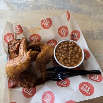 Bj Hot Chicken - 3 Wings w/1 side. Baked Beans - Chicken Shop Near Me - Nashville, Tennessee Bj Hot Chicken - 3 Wings w/1 side. Baked Beans - Chicken Shop Near Me - Nashville, Tennessee