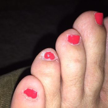 Bloomfield Nails And Spa - This is my 31 dollar pedicure.  A child could do better. - Nail Salons Near Me - Rochester Hills, Michigan