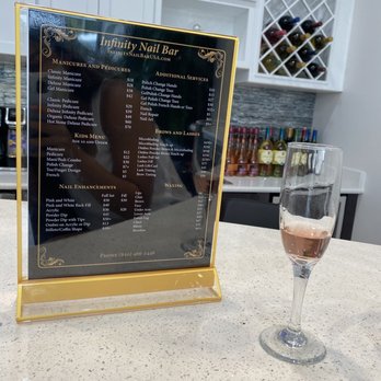 Infinity Nail Bar - The menu and bar area - Nail Salons Near Me - Pensacola, Florida