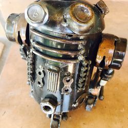 Scrap Sculptures - R2D2 scrap metal sculpture (handmade), unique steam punk character - awesome gift idea...
