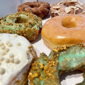 Firecakes Donuts - Tahitian Vanilla Iced, pistachio old fashioned, Wildflower Honey Glazed, churro donut, almond lemongrass old fashioned - Donuts Near Me - Chicago, Illinois Firecakes Donuts - Tahitian Vanilla Iced, pistachio old fashioned, Wildflower Honey Glazed, churro donut, almond lemongrass old fashioned - Donuts Near Me - Chicago, Illinois
