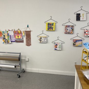 Creative Jane Art Studio - Butcher paper and hanging artwork - Art Classes Near Me - Winter Park, Florida