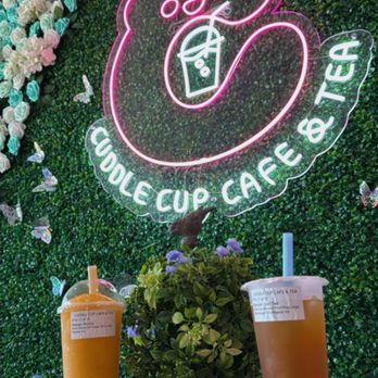 Cuddle Cup Cafe & Tea - Mango Slushy with Mango pop & Passionfruit Green Tea. In addition to the best seller housemade egg waffle - Bubble Tea Near Me - Medford, Massachusetts Cuddle Cup Cafe & Tea - Mango Slushy with Mango pop & Passionfruit Green Tea. In addition to the best seller housemade egg waffle - Bubble Tea Near Me - Medford, Massachusetts