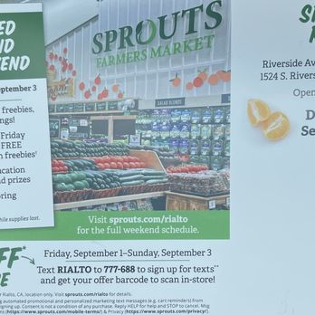 Sprouts Farmers Market - Opening ads - Grocery Near Me - Rialto, California Sprouts Farmers Market - Opening ads - Grocery Near Me - Rialto, California