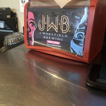J Wakefield Brewing - Napkin holder with their logo! - Breweries Near Me - Miami, Florida