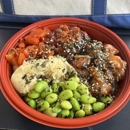 Pick two -salmon and poke with rice, plus 3 sides- $21 Pick two -salmon and poke with rice, plus 3 sides- $21