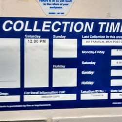 US Post Office - Collection Times