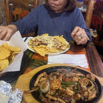 Pancho's Mexican Restaurant - My mom had shrimp nachos. I had the chicken, steak and shrimp fajitas. My son had chicken street tacos. - Mexican Near Me - Maryville, Tennessee