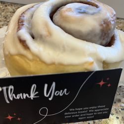 Rebel Rolls Bakery - Single Cinnamon Roll with a thank you