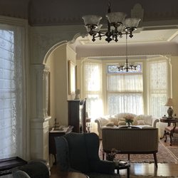 Blue Painted Lady Tour - Amazing story of the stained glass in the front parlor