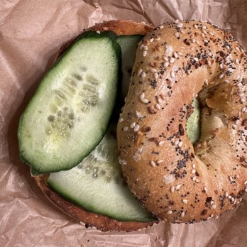 Boichik Bagels - Everything Eggy Thing Bagel with Cucumbers - Bagels Near Me - Concord, California
