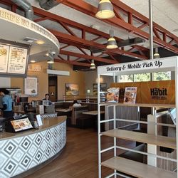 Habit Burger & Grill - Ordering and dining areas, plus pickup...