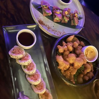 JING Las Vegas - Blue fin crispy rice + spicy rock shrimp + sushi roll - Asian Fusion Near Me - Las Vegas, Nevada JING Las Vegas - Blue fin crispy rice + spicy rock shrimp + sushi roll - Asian Fusion Near Me - Las Vegas, Nevada