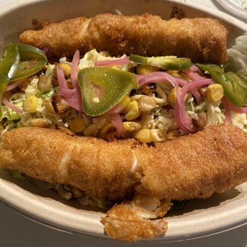 Wilbur Mexicana - Burrito bowl with salad base and fish. Delicious. - Mexican Near Me - Toronto, Ontario Wilbur Mexicana - Burrito bowl with salad base and fish. Delicious. - Mexican Near Me - Toronto, Ontario